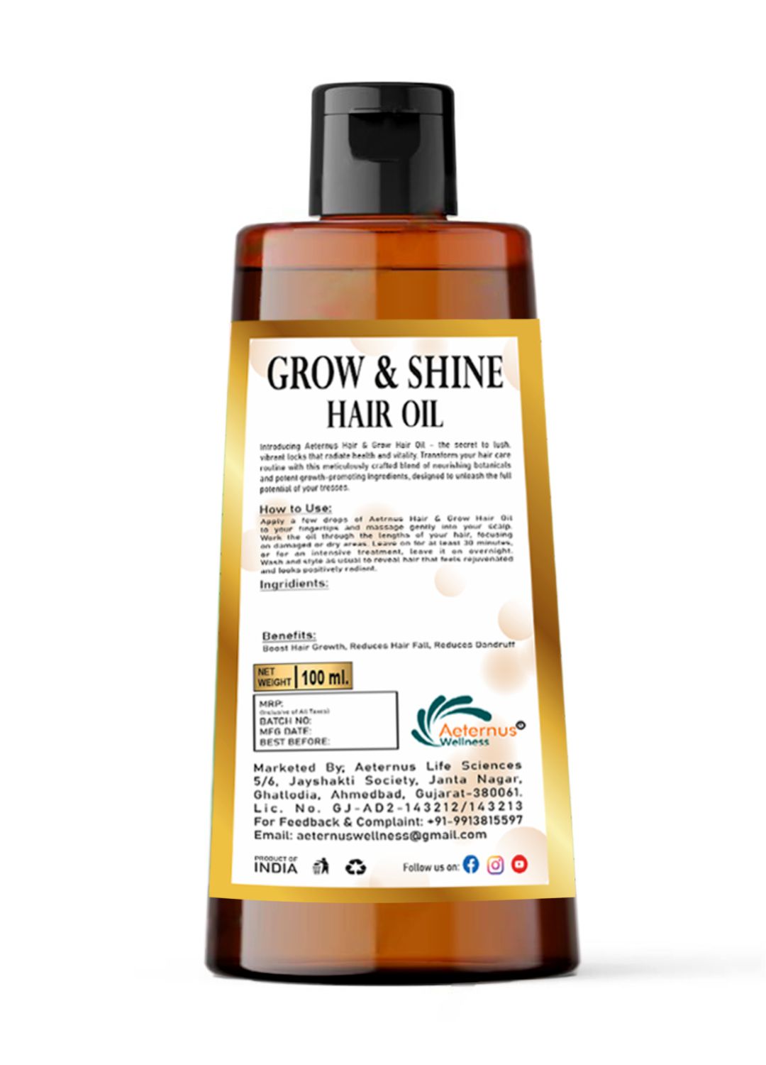 Aeternus Wellness Grow & Shine Hair Oil 100ml